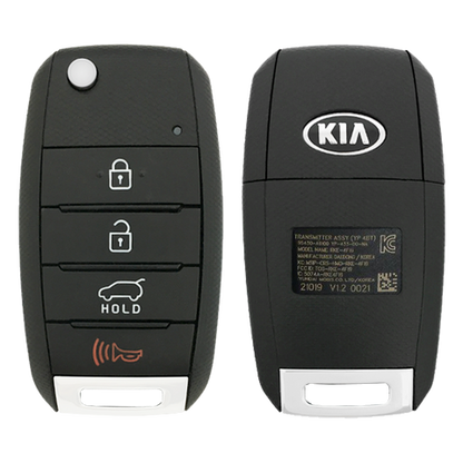 2016 Kia Sedona Remote Flip Key Fob 4B w/ Hatch (FCC: TQ8-RKE-4F19, P/N: 95430-A9100)