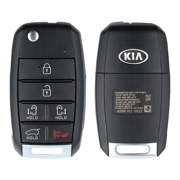2019 Kia Sedona Remote Flip Key Fob 6B w/ Hatch, Power Sliding Doors (FCC: TQ8-RKE-4F37, P/N: 95430-A9350)
