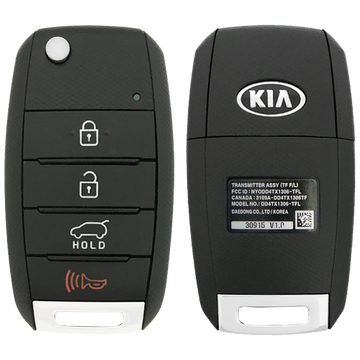 2016 Kia Sportage Remote Flip Key Fob 4 Button w/ Hatch (FCC: NYODD4TX1306-TFL, P/N: 95430-3W350)