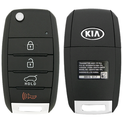 2014 Kia Sportage Remote Flip Key Fob 4 Button w/ Hatch (FCC: NYODD4TX1306-TFL, P/N: 95430-3W350)