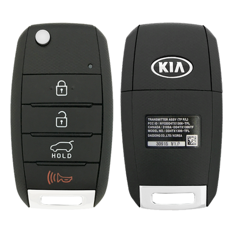 2016 Kia Sportage Remote Flip Key Fob 4B w/ Hatch (FCC: NYODD4TX1306-TFL, P/N: 95430-3W350)