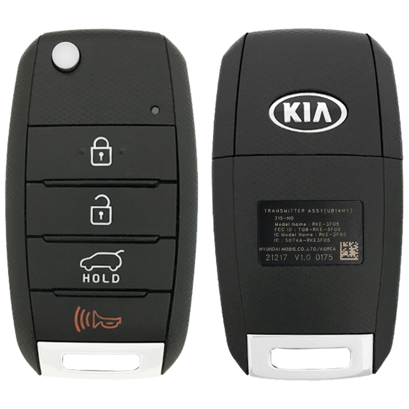 2015 Kia Sorento Remote Flip Key Fob 4 Button w/ Hatch (FCC: TQ8-RKE-3F05, P/N: 95430-1U500)