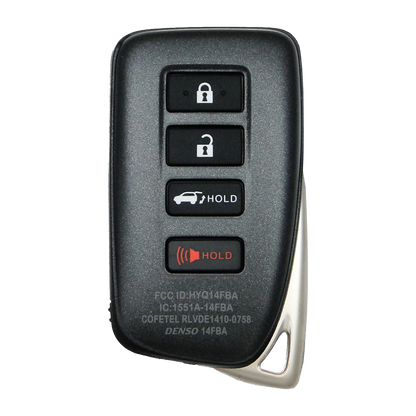 2016 Lexus NX200T Smart Remote Key Fob 4B w/ Hatch (FCC: HYQ14FBA, AG Board 2110, P/N: 89904-78470)