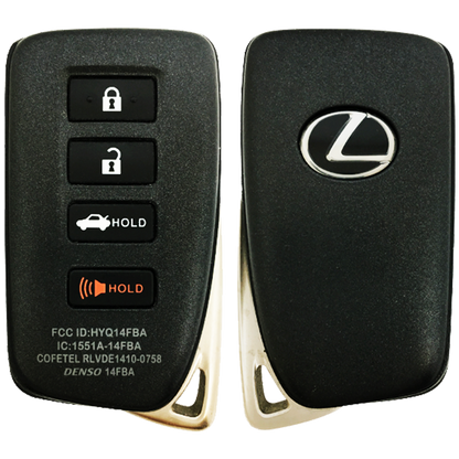 2016 Lexus GS450h Smart Remote Key Fob 4 Button w/ Trunk (FCC: HYQ14FBA, G Board 0020, P/N: 89904-30A30)