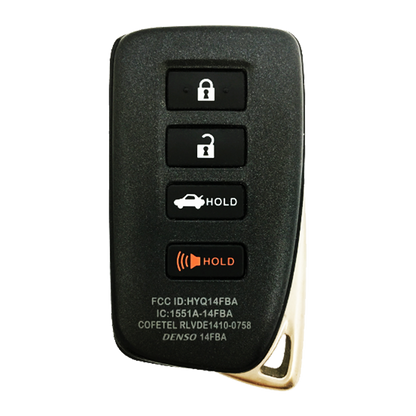 2017 Lexus GS450h Smart Remote Key Fob 4B w/ Trunk (FCC: HYQ14FBA, G Board 0020, P/N: 89904-30A30)