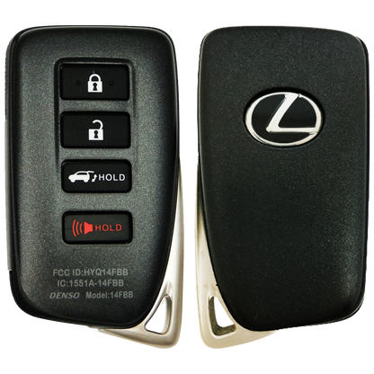 2020 Lexus RX350 Smart Remote Key Fob 4 Button w/ Trunk (FCC: HYQ14FBB, G Board 0010, P/N: 89904-0E160)