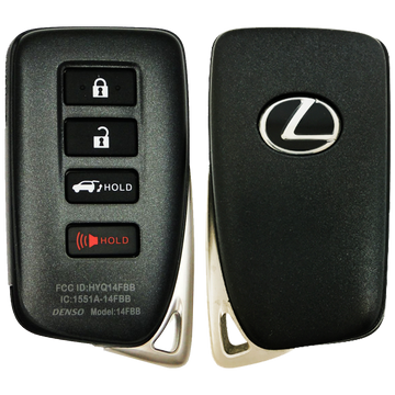 2016 Lexus RX350 Smart Remote Key Fob 4 Button w/ Trunk (FCC: HYQ14FBB, G Board 0010, P/N: 89904-0E160)