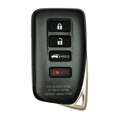 2016 Lexus RX450h Smart Remote Key Fob 4B w/ Trunk (FCC: HYQ14FBB, G Board 0010, P/N: 89904-0E160)