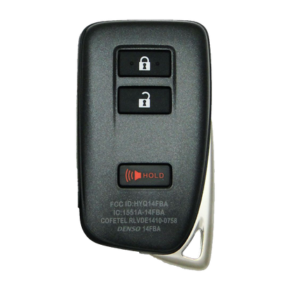 2018 Lexus NX200 Smart Remote Key Fob 3B (FCC: HYQ14FBA, AG Board, P/N: 89904-78460)