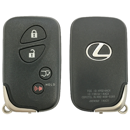 2012 Lexus CT200h Smart Remote Key Fob 4 Button w/ Hatch (FCC: HYQ14ACX, GNE Board 5290, P/N: 89904-48191)