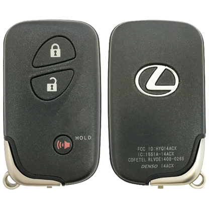 2013 Lexus CT200h Smart Remote Key Fob 3 Button 80K Insert Key (FCC: HYQ14ACX, GNE Board 5290, P/N: 89904-48481)