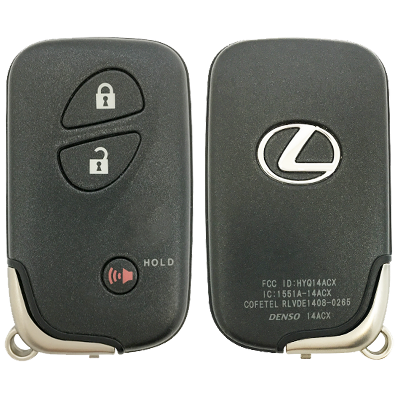 2013 Lexus RX450h Smart Remote Key Fob 3 Button 40K Insert Key (FCC: HYQ14ACX, GNE Board 5290, P/N: 89904-48481)
