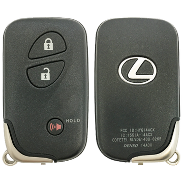 2011 Lexus CT200h Smart Remote Key Fob 3 Button 80K Insert Key (FCC: HYQ14ACX, GNE Board 5290, P/N: 89904-48481)
