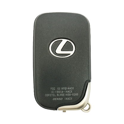 2017 Lexus CT200h Smart Remote Key Fob 3B 80K Insert Key (FCC: HYQ14ACX, GNE Board 5290, P/N: 89904-48481)