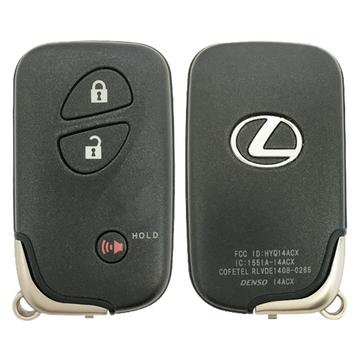 2011 Lexus RX450h Smart Remote Key Fob 3B 40K Insert Key (FCC: HYQ14ACX, GNE Board 5290, P/N: 89904-48481)