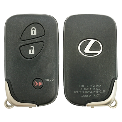 2015 Lexus CT200h Smart Remote Key Fob 3B 80K Insert Key (FCC: HYQ14ACX, GNE Board 5290, P/N: 89904-48481)