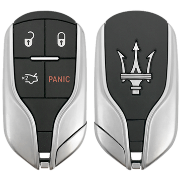 2014 Maserati Quattroporte Smart Remote Key Fob 4B w/ Trunk, Panic (FCC: M3N-7393490, P/N: 5923335AE)
