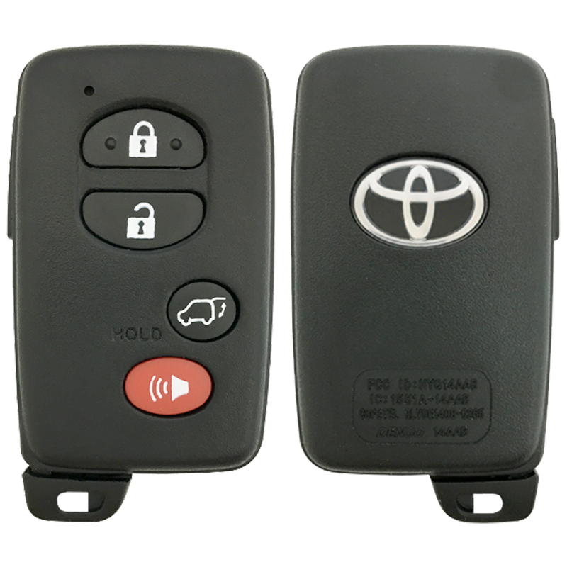 2010 Toyota Highlander Smart Remote Key Fob 4B w/ Hatch (FCC: HYQ14AAB, 0140 Number Board, P/N: 89904-48110)