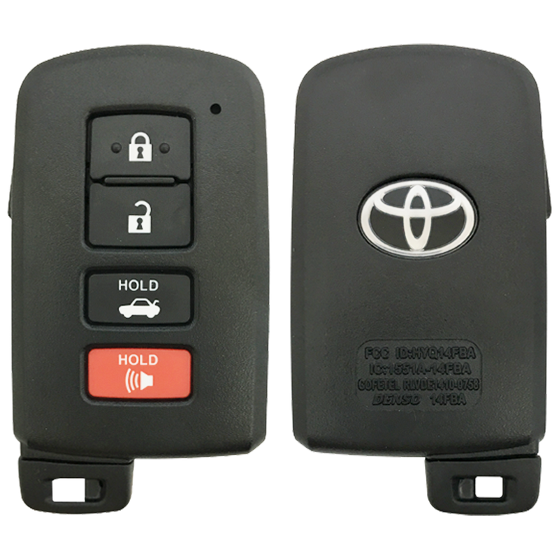 2018 Toyota Corolla Smart Remote Key Fob 4B w/ Trunk (FCC: HYQ14FBA, 0020 Electronics G Board, P/N: 89904-06140)