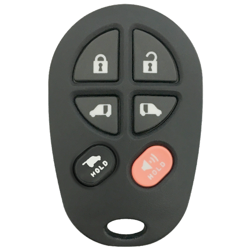 2013 Toyota Sienna Keyless Entry Remote Key Fob 6B w/ Sliding Doors, Hatch (FCC: GQ43VT20T, P/N: 89742-AE050)